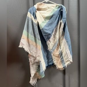 LC Lauren Conrad striped shawl blanket fringe scarf